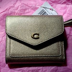 Coach Metallic Crossgrain Leather Wyn Small Wallet